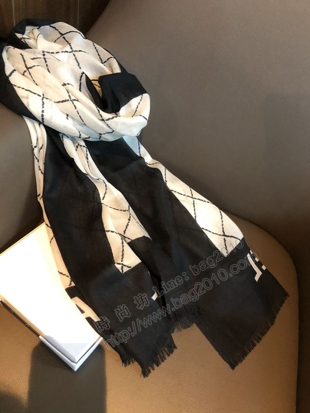 CHANEL圍巾 最新的專櫃主打款 香奈兒純羊絨高規格品質長巾  llwj6576